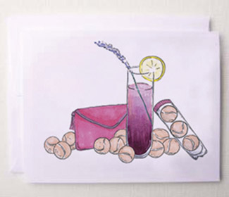 Note Cards "Lavender Tennis" (10x)