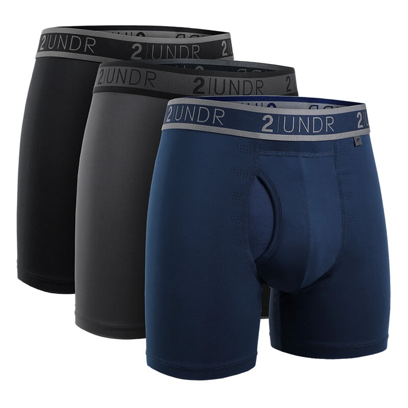 2UNDR Sport Shift Boxer Brief 3 Pack (Stealth/Charcoal/Azul)
