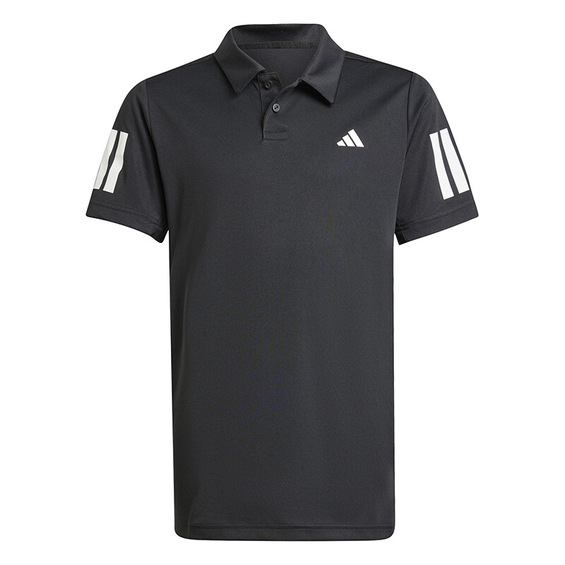 adidas Boys' Club 3 Stripes Polo (Black)