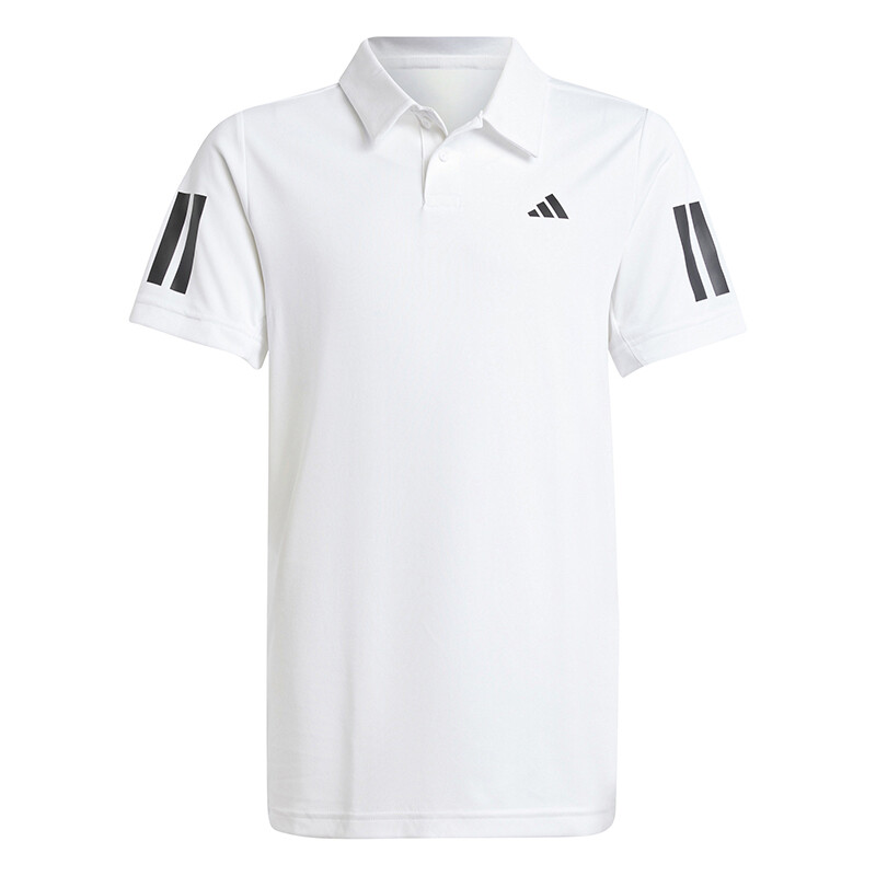 adidas Boys' Club 3 Stripes Polo (White)