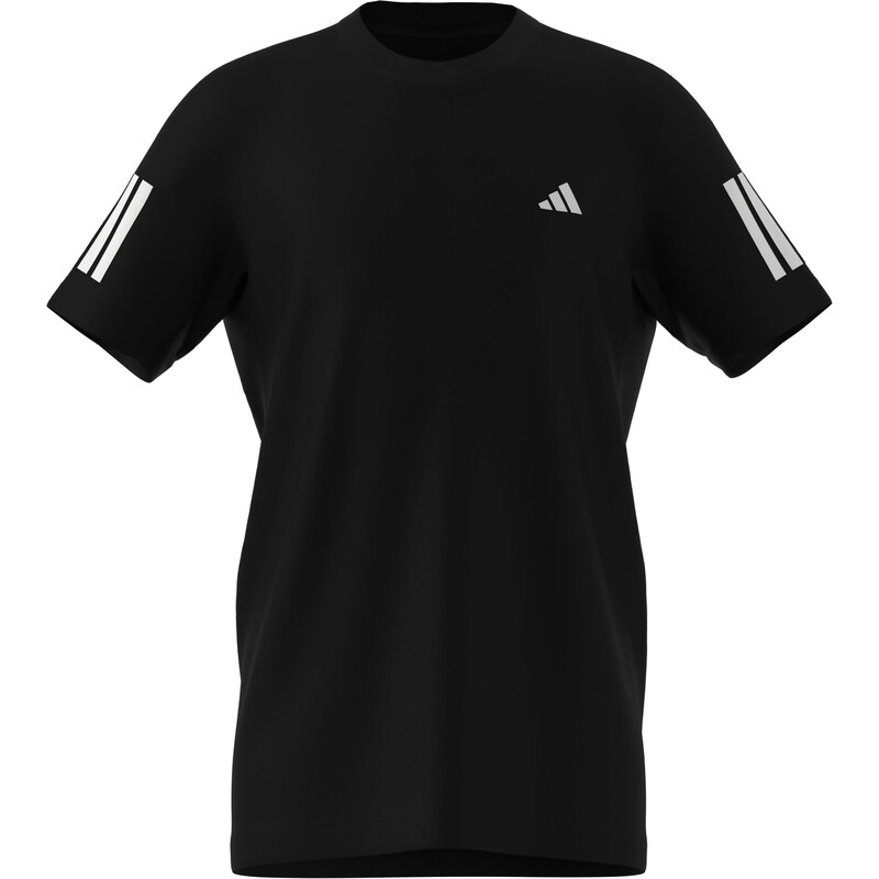 adidas Boys' Club 3 Stripes Tee (Black)