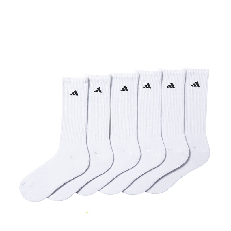 adidas Men's Athletic Cushioned Crew 6-Pack (White)