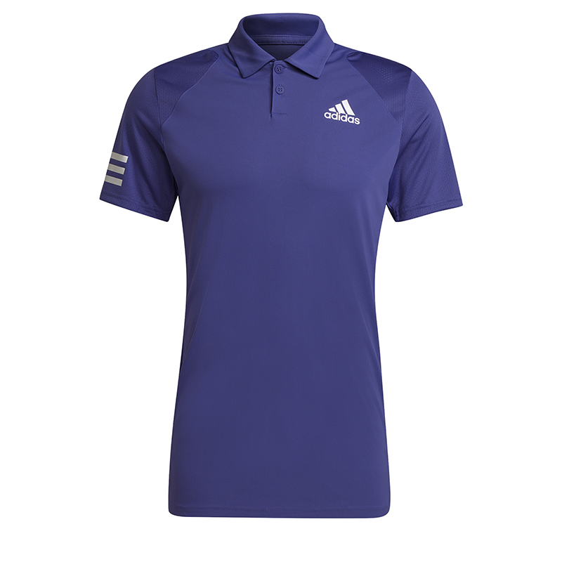 adidas Club 3 Stripe Polo (M) (Purple)