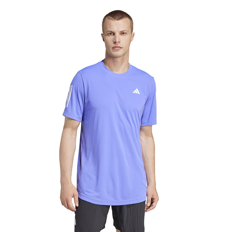 adidas Club 3 Stripe Tee (M) (Cobalt Blue)