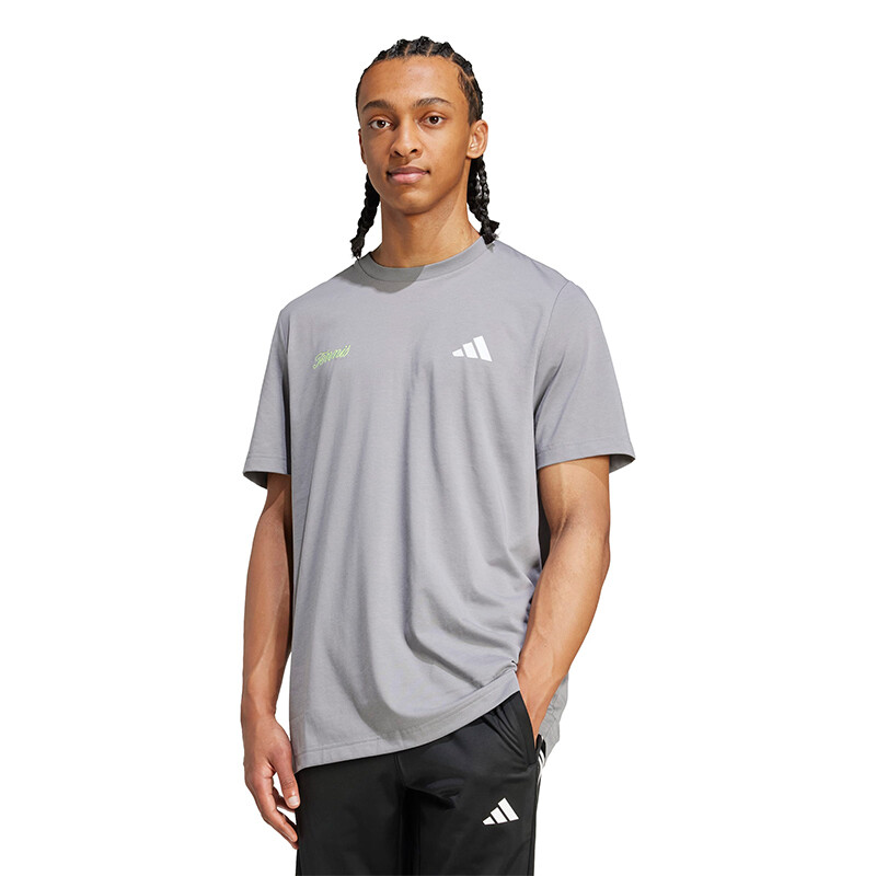 adidas Tennis US Graphic Tee (M) (Grey)