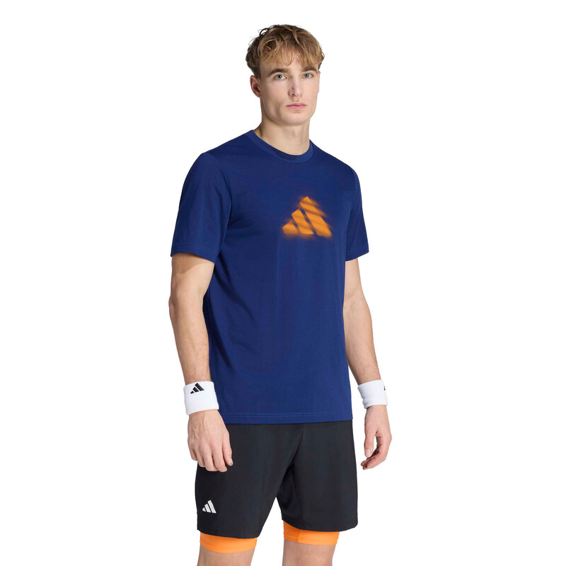 adidas Clay Graphic Tee (M) (Dark Blue)