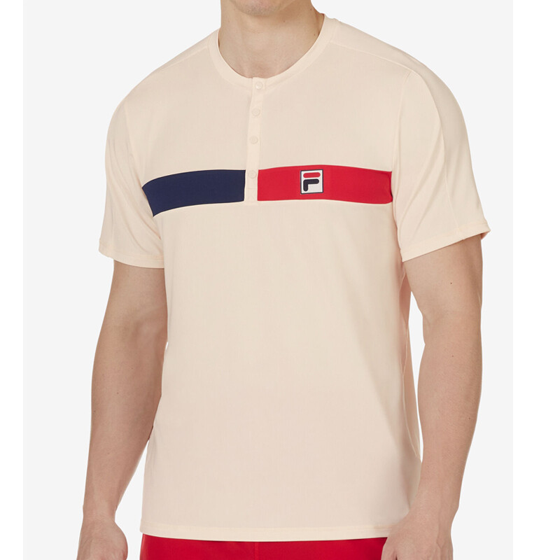 FILA Heritage Short Sleeve Henley (M) (Ecru)