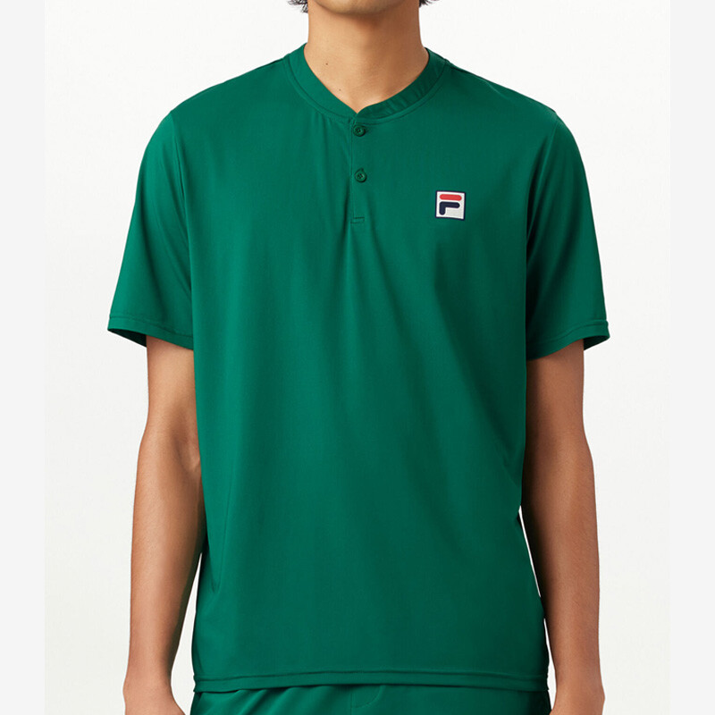 FILA Essentials Short Sleeve Henley (M) (Green)