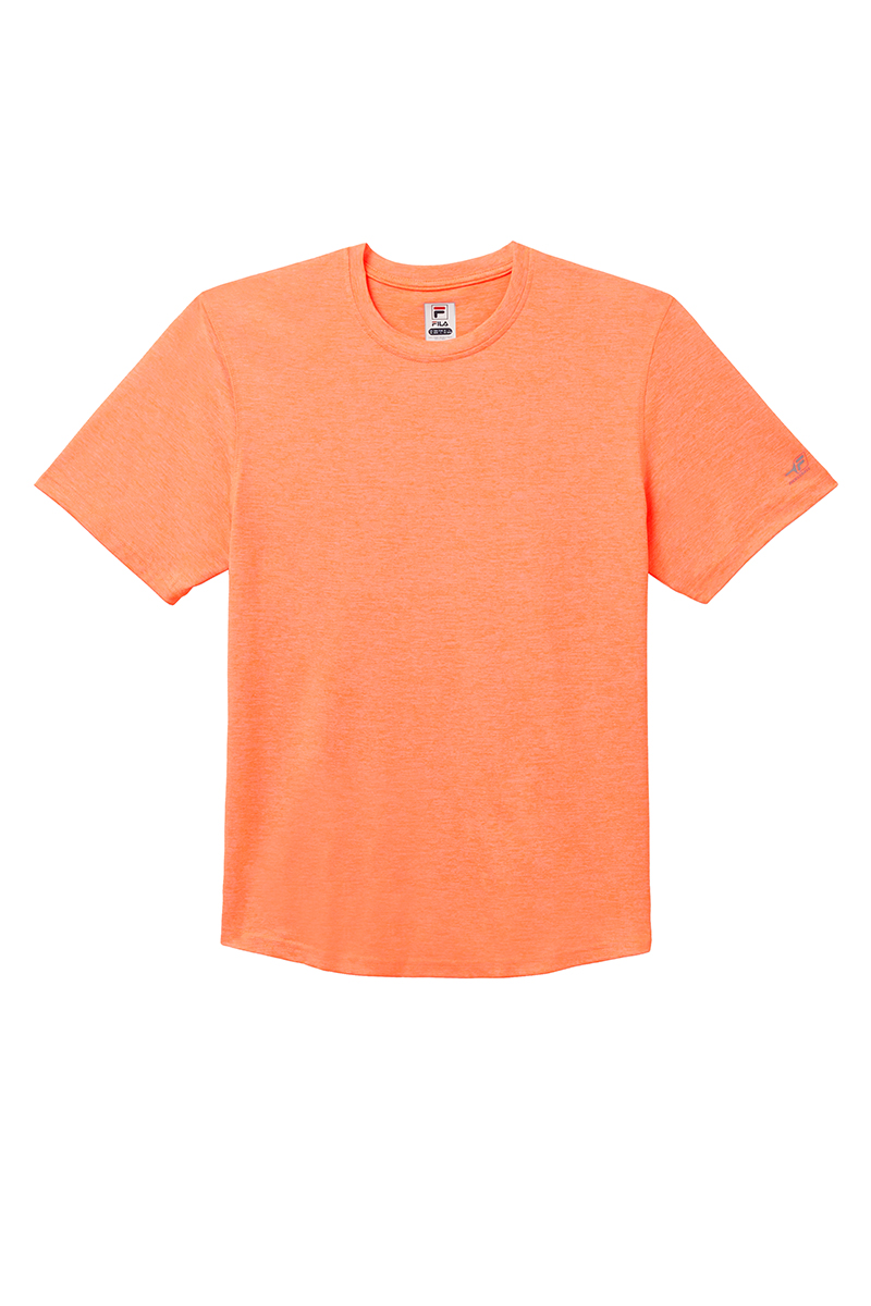 FILA Pickleball Scallop Hem Heathered Tee (M) (Orange)