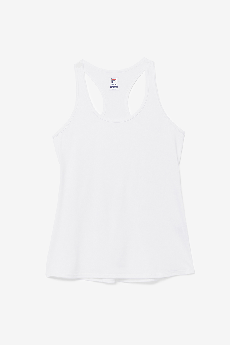 FILA Pickleball Heathered Racerback Tank (W) (White)