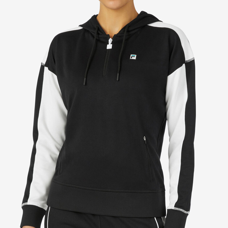 FILA La Finale Half Zip Hoodie (W) (Black)