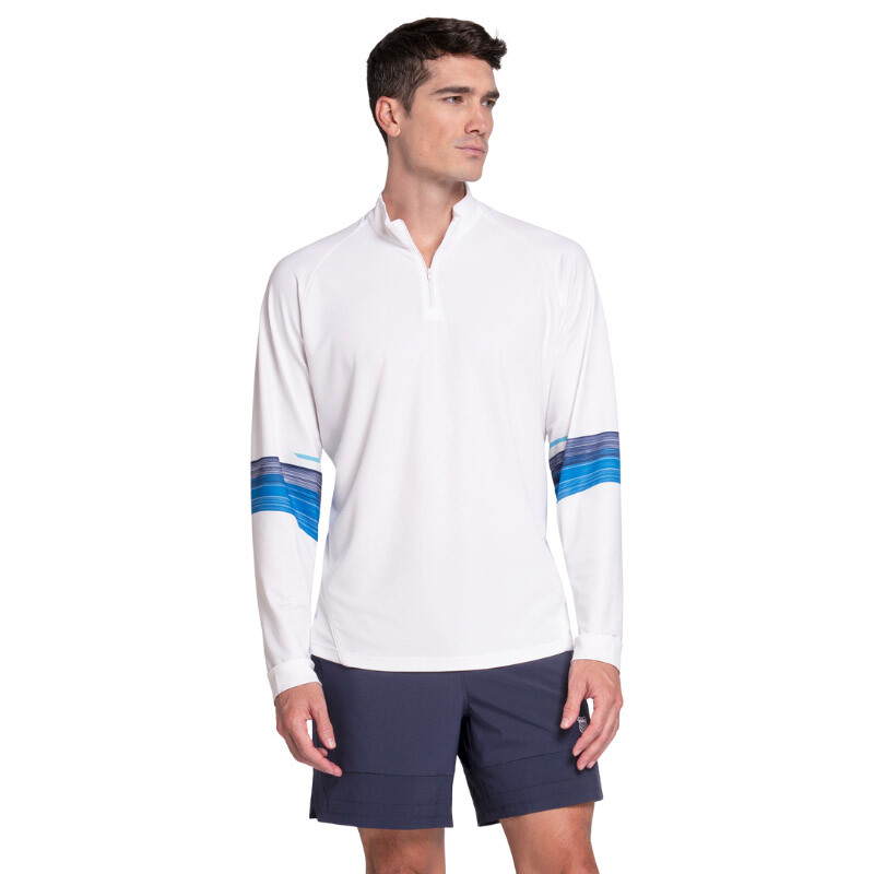 K-Swiss Downforce Long Sleeve 1/4 Zip (M) (White)
