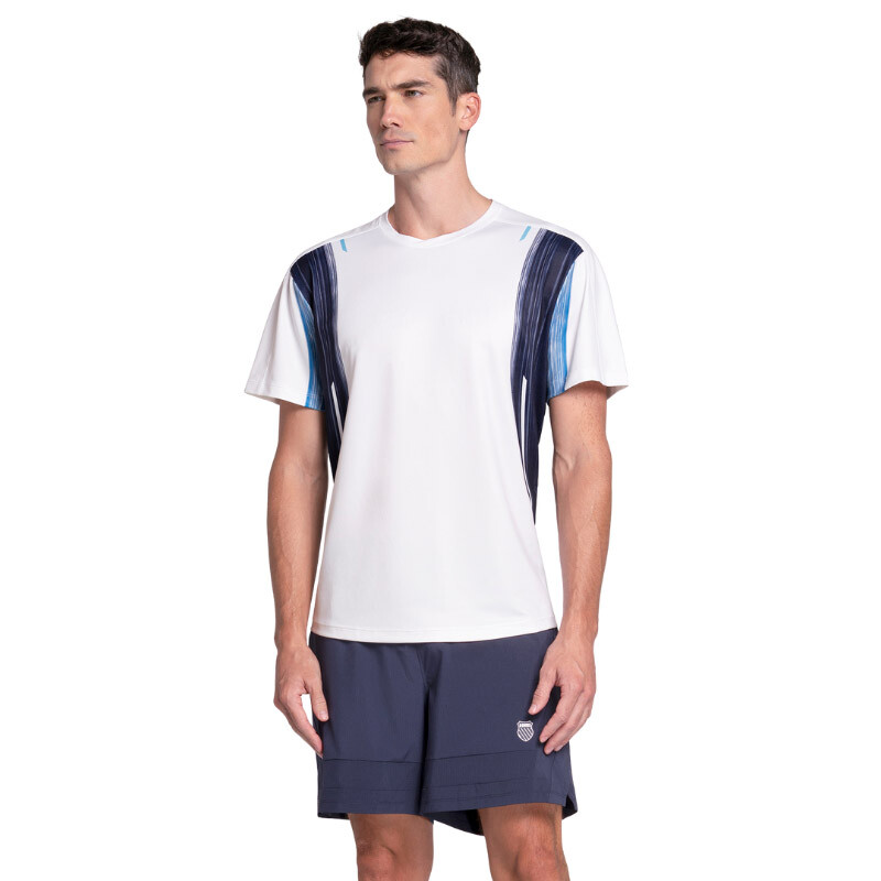 K-Swiss Breakline Stripe Short Sleeve (M) (White/Blue)