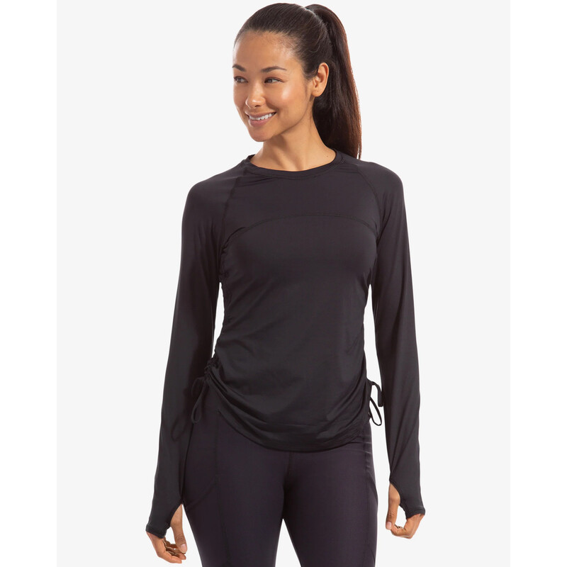 BloqUV Drawstring Long Sleeve Crew (W) (Black)