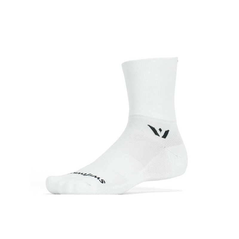 Swiftwick Aspire Quarter Crew High (White)