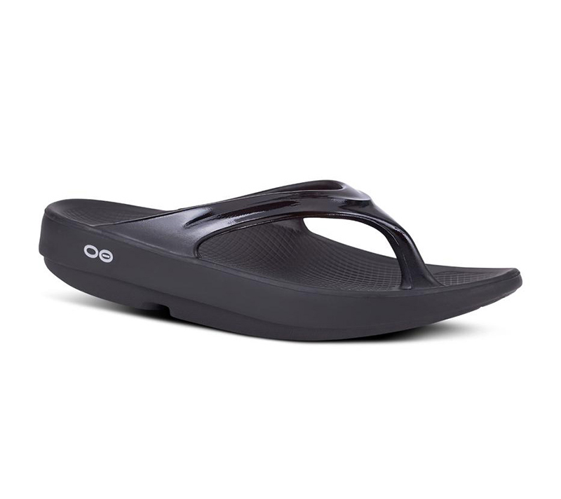 OOFOS OOlala Thong Sandal (W)(Black)