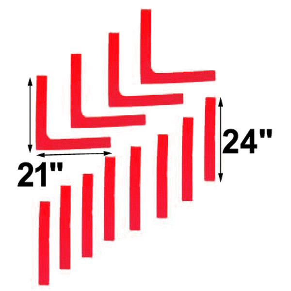 Long Lines and Corners Set (8 Lines, 4 Corner) (Red)