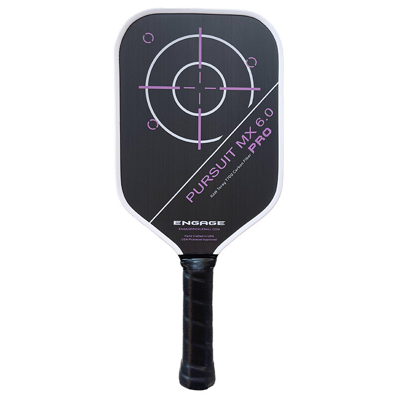 Engage Pursuit Pro MX 6.0 Raw Carbon Fiber Lite Pickleball Paddle (Magenta)