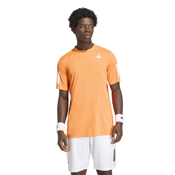 adidas Club 3 Stripes Tee (M) (Pure Orange)