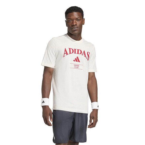 adidas Heritage Tennis Graphic Tee (M) (Chalk White)