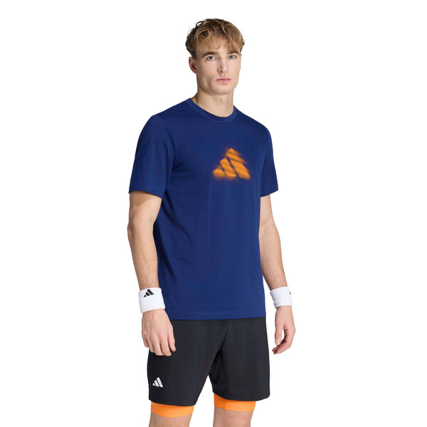 adidas Clay Graphic Tee (M) (Dark Blue)
