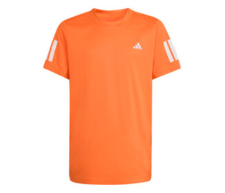 adidas Boys' Club 3 Stripes Tee (Pure Orange)