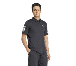 adidas Club 3 Stripes Polo (M) (Black)