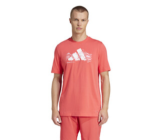 adidas Tennis Logo Graphic Tee (M) (Red)