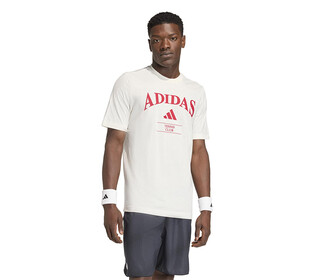 adidas Heritage Tennis Graphic Tee (M) (Chalk White)