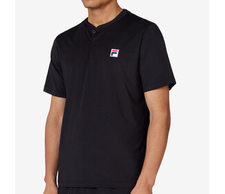 FILA Essentials Short Sleeve Henley (M) (Black)