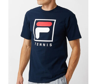 FILA Essentials F-Box Tennis Tee (M) (Navy)