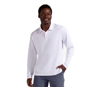 BloqUV Long Sleeve Polo (M) (White)