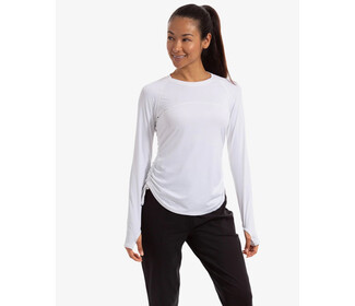 BloqUV Drawstring Long Sleeve Crew (W) (White)