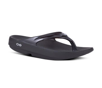 OOFOS OOlala Thong Sandal (W)(Black)