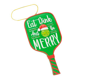 Born To Rally Pickleball Paddle Christmas Ornament