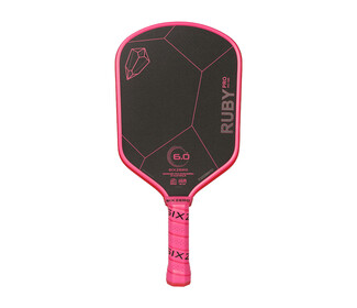 Six Zero Ruby Pro 14mm Pickleball Paddle (Black/Pink)